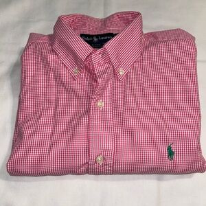 Ralph Lauren Men's Pink Gingham Shirt